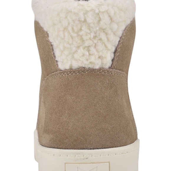 NEW Marc Fisher Women's Summa HIGH TOP Sneaker Taupe SUEDE FAUX FUR Size 7.5 - Picture 3 of 5
